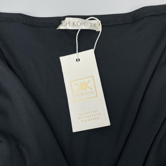 NWT KOH KOH Flowy Surplice Cocktail Maxi Dress Sz 2XL - Picture 3 of 4